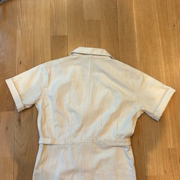 Vinnie Louise Jumpsuit Cotton Utility Suit Cream NWT Size Medium - Picture 6 of 10
